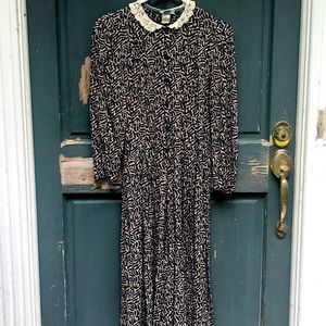 Wallis lace collared drop waist dress cottagecore